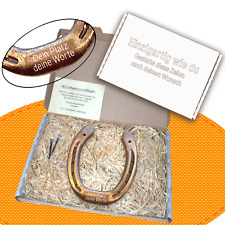 Verschenk Glück! Personalisiere ein echtes getragenes Hufeisen als Glücksbringer