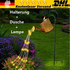 LED Solar Leuchte Gießkanne Deko-Kanne LED Wasserfall für Garten Außen Lampen DE