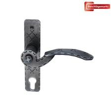 Baumanti Ulm Kurzschild Türdrücker Rahmengarnitur PZ 72mm Schmiedeeisen schwarz