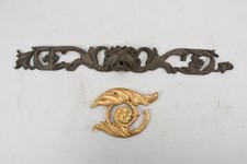 Q15K81- Holz 2x Zierelement ua Löwenkopf geschnitzt 1x vergoldet