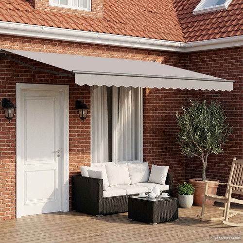 Manual awning frame with solar - frame,