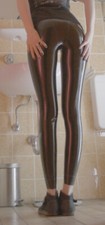 Schwarze Latex Leggings in Größe S