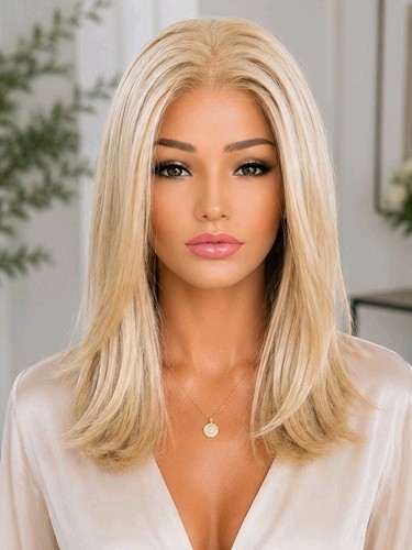 Remy haar blond damenperücke - blond,