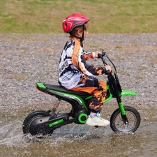 HOMCOM Kinder Elektro Motorrad, 12V Kindermotorrad mit Hupe, Leuchte, Grün