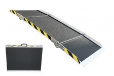 Rollstuhlrampe Rampe Rollstuhl Aluminium Klappbar Klapprampe 3Fach-Faltbar 180cm