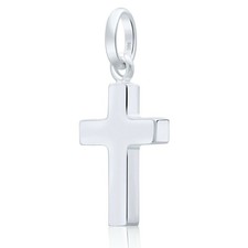 Kreuz Anhänger Klein Massiv 925 Sterlingsilber Gestempelt Damen Herren Poliert