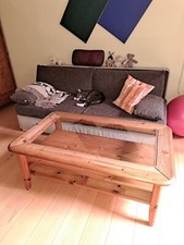 stubentisch Kiefer mit Glasplatte 130cm X80cm