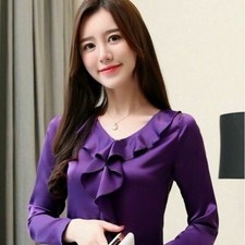 Damen Kunstseide Hemd Bluse