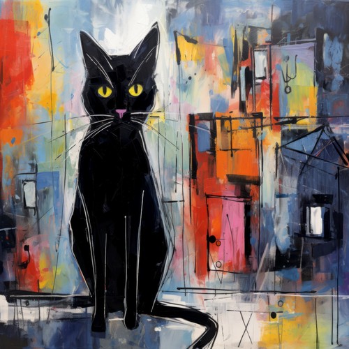 Deko bild katze - katze, abstrakte