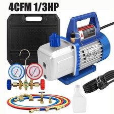 4CFM Vakuumpumpe Unterdruckpumpe 1/3HP 220V Klimaanlage 1-stufig Monteurhilfe