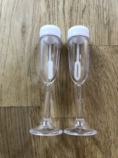 2 Mini Seifenblasen Sektgläser, zum Nachfüllen, Hochzeit Geburtstag