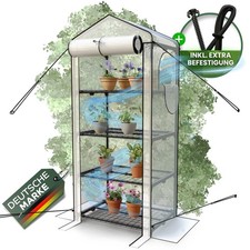 Folien-Gewächshaus klein Balkon Anzuchthaus Winterfest Stabil Pflanzenzelt Beet