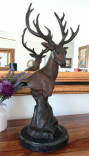 Bronzefigur Hirsch Büste