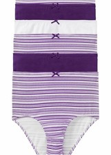 6er Pack Taillenslip im Vorteilspack Gr. 36/38 Dunkellila Weiß Damen-Slip Neu