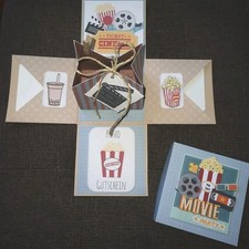 !! Explosionsbox !! Einladung für einen Kino Besuch Geschenk Gutschein Box DIY 