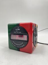 * EDUTEC EDUSCHO CLOCK UHR RADIO WÜRFEL CUBE MW UKW MEMPHIS DESIGN VINTAGE