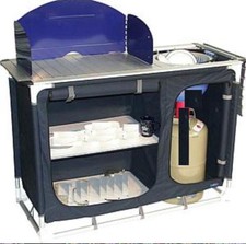 Küchenschrank blau Spüle