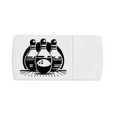 Pillendose "Bowling Ball & Kegeln" mit Tablettenteiler (PI00029129)