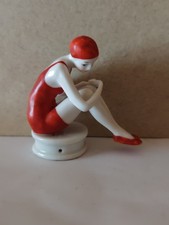 Artdeco Miniatur Frauenakt  Frau In Badeanzug Flaschenverschluss? Teepuppe?
