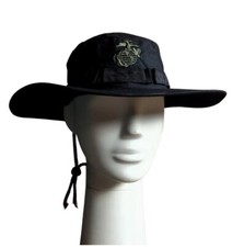 Boonie Hat Mil-Spec Dschungelhut Anglerhut Buschhut Schlapphut Gr.M schwarz NEU 