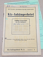 KFZ Brief Anhängerbrief DDR Mehrachs Kipper Anhänger IFA Wilsdruff HK 5 EZ 1962