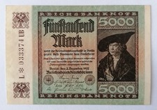 5000 Mark 1922 Reichsbanknote