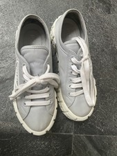 PRADA Wheel Schuhe Platform Sneaker Leder/Nylon Schwarz Plateau Gr. 36,5 37