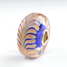 Trollbeads federn blau unikat - trollbeads,