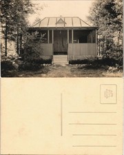 Foto  Jagdhütte, Gewehr im Wald 1930 Privatfoto Foto