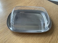 MARKE TISCHFEIN 0609546040 Butterdose OVP für 250g 18/10 + Abdeckhaube 20cm 1975