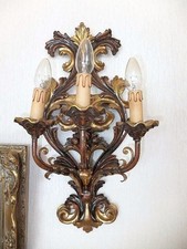Wandlampe Wandleuchte Rokokostil Barocklampe elektrifiziert 3 Leuchtstelle