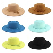 Großer breiter Fedora Hut mit Krempe für Herren Damen Big Rancher Jazz Filzhut