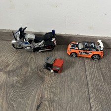 Dickie Polizei Motorrad mit Geräuschen Kehrmaschine Rennauto zum Aufziehen