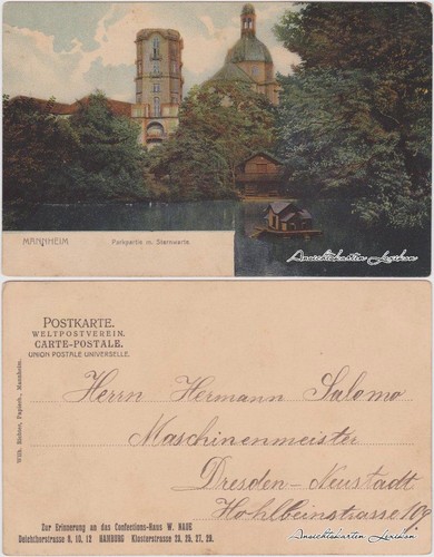 Ansichtskarte mannheim - ansichtskarte,