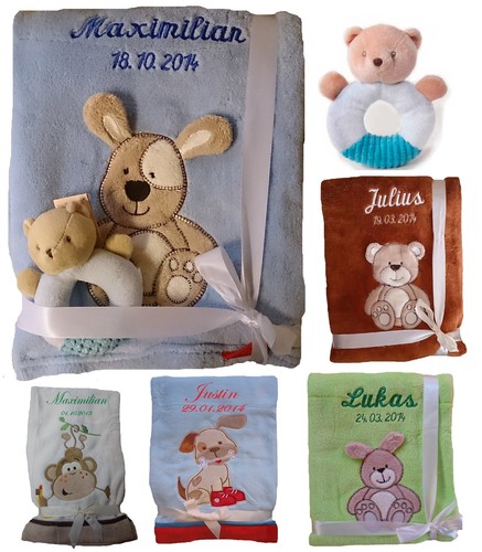 Babydecke mit namen bestickt - namen, +