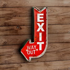 Blechschild Red Exit Links