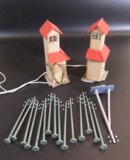 FALLER VOLLMER POLA H0 2 Trafohäuschen 16 Strommasten, mit Elektrik, selten!