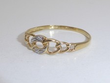 333 Gold Ring 8K Gelbgold Kettenring Diamant Verlobungsring RG 66 - 21 mm 9547