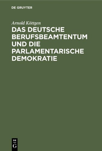 Das deutsche berufsbeamtentum - das,