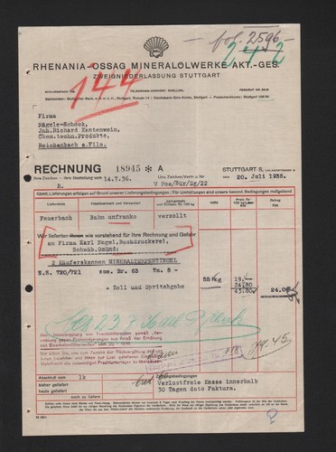 Stuttgart rechnung 1936 - rechnung,