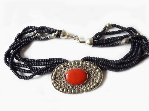 Vintage korallen kette collier - vintage,
