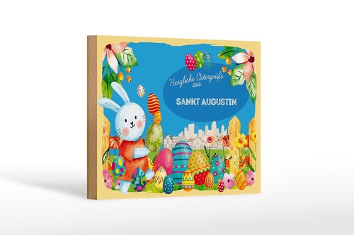 Holzschild ostern ostergrüße - ostern,