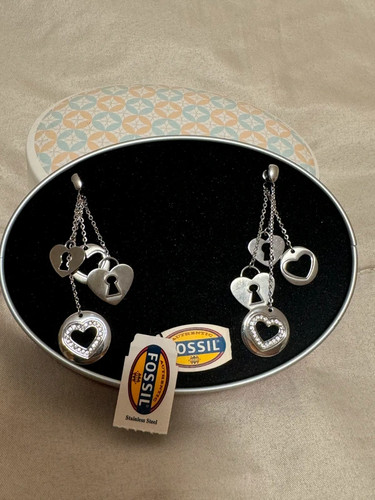Fossil damen ohrringe stahl - damen,