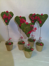 *TischDeko*MoosHerzen*Rot-Grü