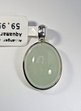 Anhänger Aquamarin Cabochon  925 Silber Sterlingsilber Unikat  74