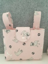 Kinder Lenkertasche - NEU -Fahrradtasche vorne Rosa mit Schwarz/Grau- Handmade