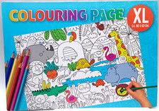 Malvorlage für Kinder ab 3 XL Ausmalbild 90 x 63 cm Urwald Tiere Ausmal Bild NEU