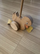 Watschelente Schiebetier Schiebespielzeug Lauflernhilfe Ente Holz