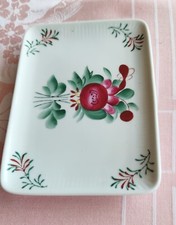 Ostfriesische Rose Dekor,  August Warnecke ,  Butterplatte, handgemalt