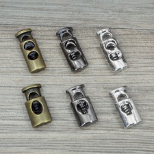 Metall - Kordelstopper 1-Loch oder 2-Loch in silber, graphit oder antik / bronze